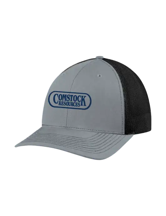 Richardson Adjustable Snapback Original 112 Trucker Cap Heather Grey w/Black Mesh w/Comstock Resources Logo