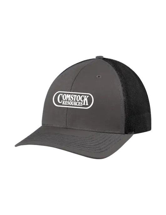 Richardson Adjustable Snapback Original 112 Trucker Cap Dark Grey w/Black Mesh w/Comstock Resources Logo