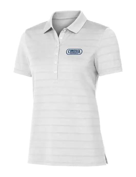Callaway Womens Bright White Ventilated Polo w/Comstock Resources Logo