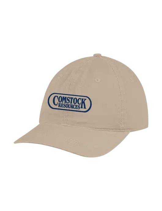 Garment Washed Unstructured Twill Tan Cap w/Comstock Resources Logo