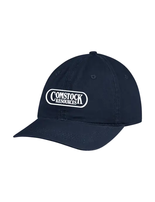 Garment Washed Unstructured Twill Navy Cap w/Comstock Resources Logo