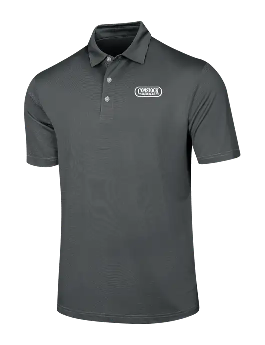 Callaway Black Fine Line Stripe Polo w/Comstock Resources Logo