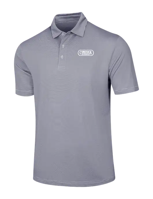 Callaway Navy Fine Line Stripe Polo w/Comstock Resources Logo