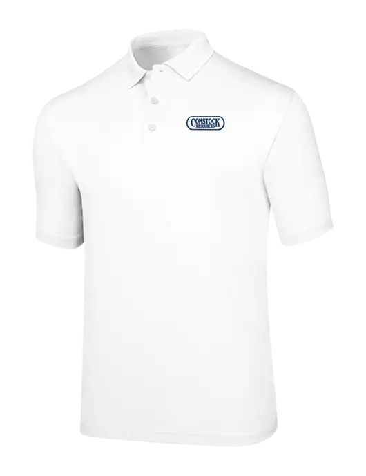 Callaway Opti-Dri White Chev Polo w/Comstock Resources Logo