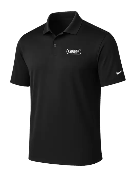 NIKE Black Victory Solid Polo w/Comstock Resources Logo