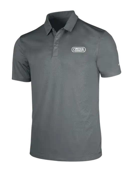 NIKE Medium Grey Dri-Fit Embossed Tri-Blade Polo w/Comstock Resources Logo