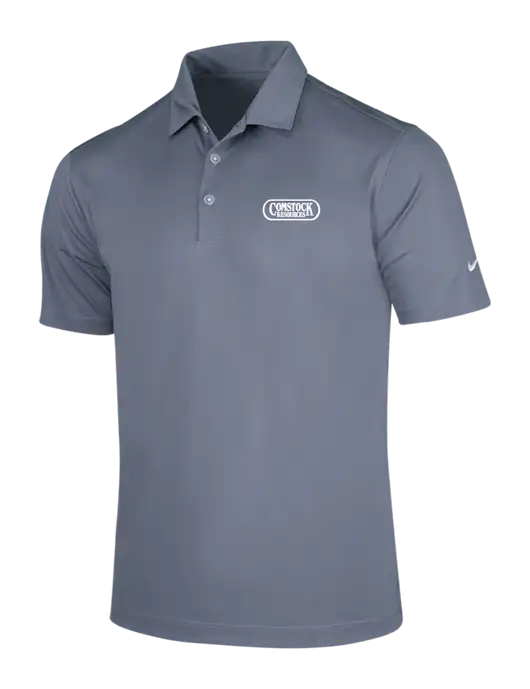 NIKE Medium Grey Dri-Fit Vertical Mesh Polo w/Comstock Resources Logo