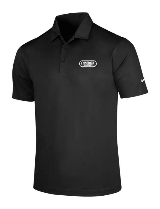 NIKE Black Dri-Fit Vertical Mesh Polo w/Comstock Resources Logo