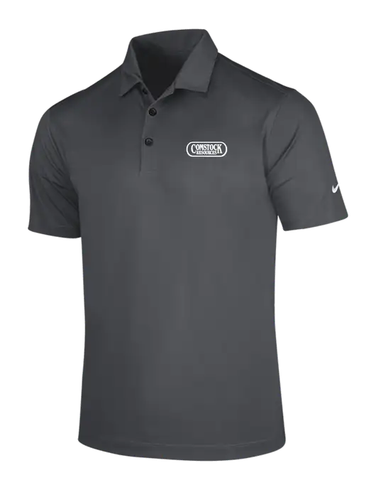NIKE Dark Grey Dri-Fit Vertical Mesh Polo w/Comstock Resources Logo
