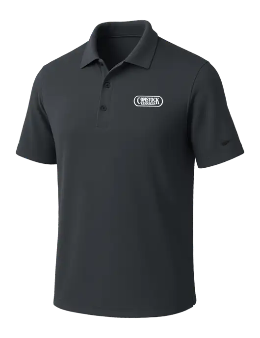 NIKE Dark Grey Dri-Fit Micro Pique Polo w/Comstock Resources Logo