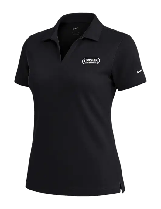 NIKE Black Womens Dri-Fit Micro Pique Polo w/Comstock Resources Logo