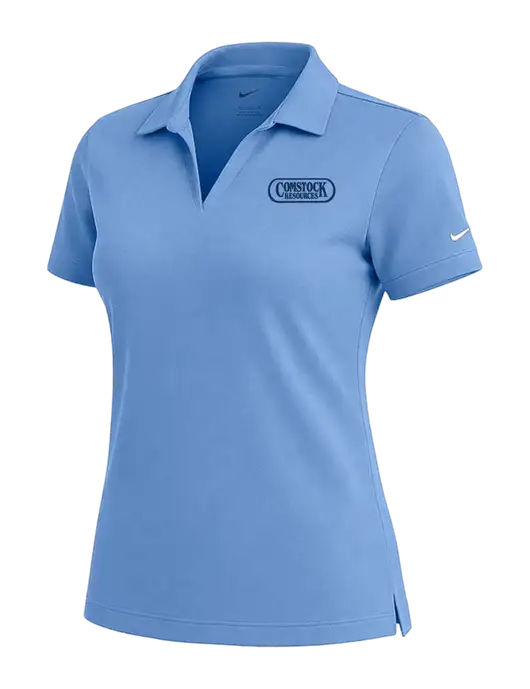 NIKE Carolina Blue Womens Dri-Fit Micro Pique Polo w/Comstock Resources Logo