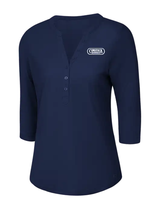 OGIO Navy Jewel Henley w/Comstock Resources Logo