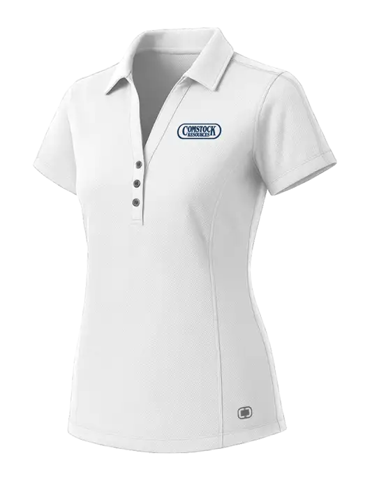 OGIO Womens White ONYX Polo w/Comstock Resources Logo