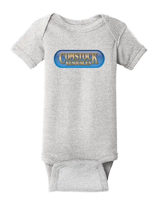 Rabbit Skins Light Grey Heather Infant Short Sleeve Baby Rib Bodysuit w/Comstock Resources Logo