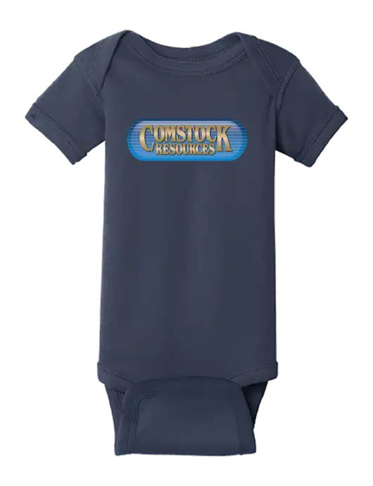 Rabbit Skins Navy Infant Short Sleeve Baby Rib Bodysuit w/Comstock Resources Logo