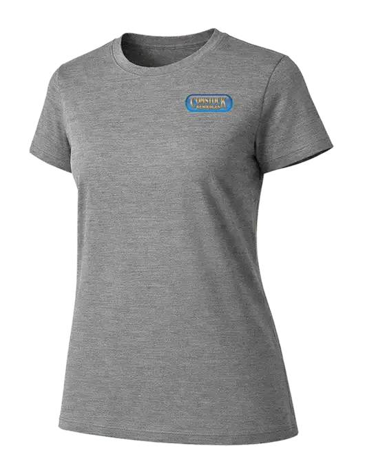 Womens Ring Spun Light Grey Heather 4.5 oz T-Shirt w/Comstock Resources Logo