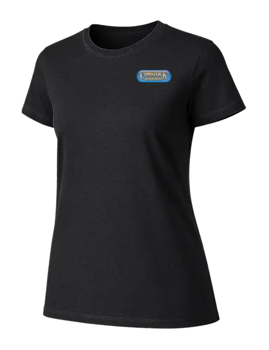 Womens Ring Spun Jet Black 4.5 oz T-Shirt w/Comstock Resources Logo