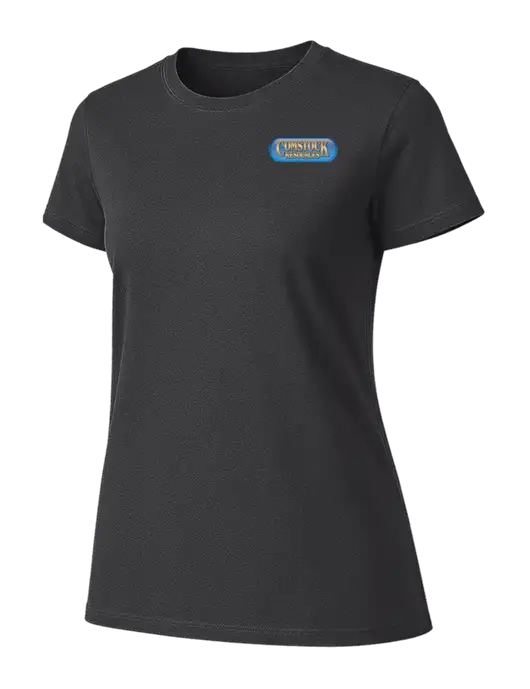 Womens Ring Spun Charcoal 4.5 oz T-Shirt w/Comstock Resources Logo