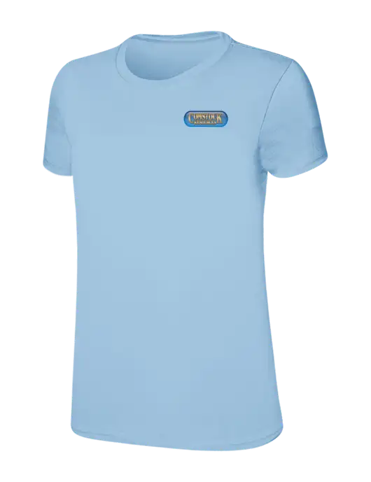 Womens Ring Spun Light Blue 4.5 oz T-Shirt w/Comstock Resources Logo