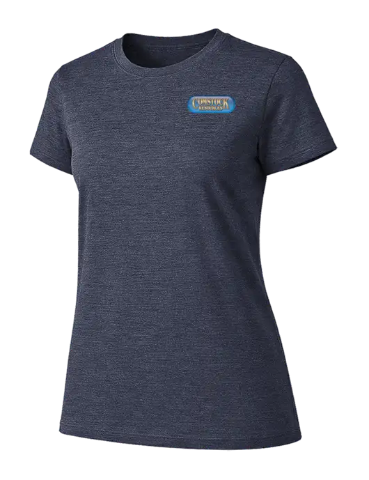 Womens Ring Spun Heather Navy 4.5 oz T-Shirt w/Comstock Resources Logo