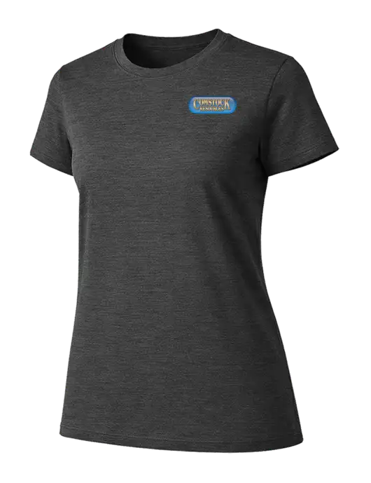 Womens Ring Spun Dark Heather Grey 4.5 oz T-Shirt w/Comstock Resources Logo