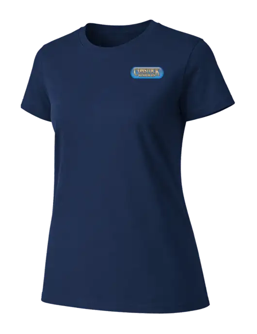 Womens Ring Spun Navy 4.5 oz T-Shirt w/Comstock Resources Logo