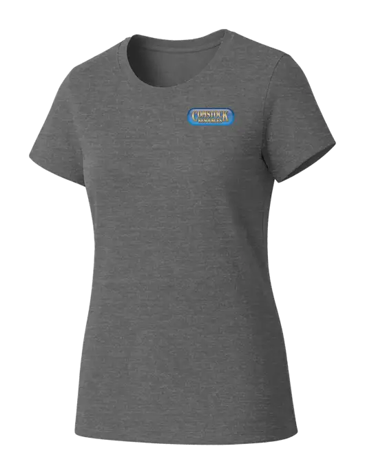 Womens Seriously Soft Grey Frost T-Shirt w/Comstock Resources Logo