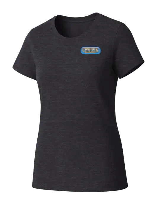 Womens Seriously Soft Heathered Charcoal T-Shirt w/Comstock Resources Logo