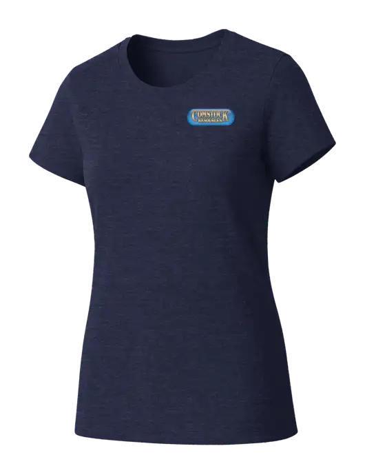 Womens Seriously Soft Heathered Navy T-Shirt w/Comstock Resources Logo
