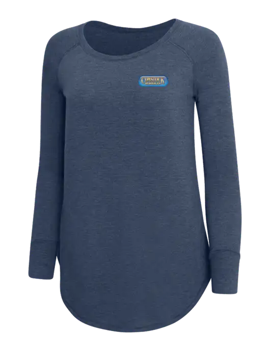 Womens Perfect Wide Collar Tunic Tri-Blend Navy Frost 4.5 oz T-Shirt w/Comstock Resources Logo
