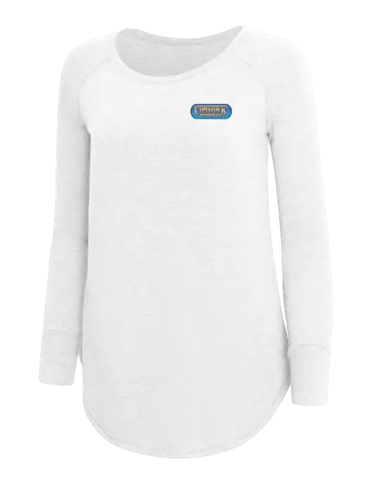 Womens Perfect Wide Collar Tunic Tri-Blend White 4.5 oz T-Shirt w/Comstock Resources Logo