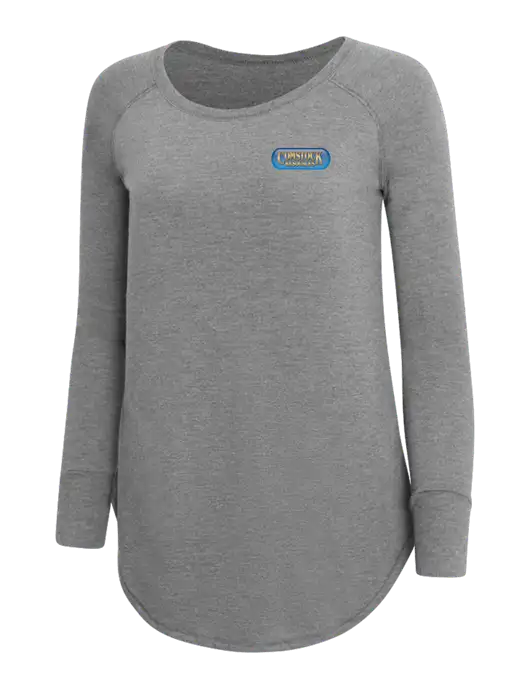 Womens Perfect Wide Collar Tunic Tri-Blend Grey Frost 4.5 oz T-Shirt w/Comstock Resources Logo