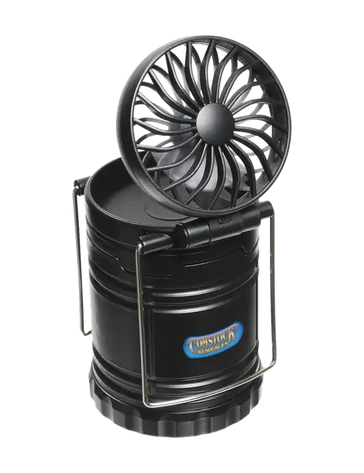 Black Retro Lantern with Fan w/Comstock Resources Logo