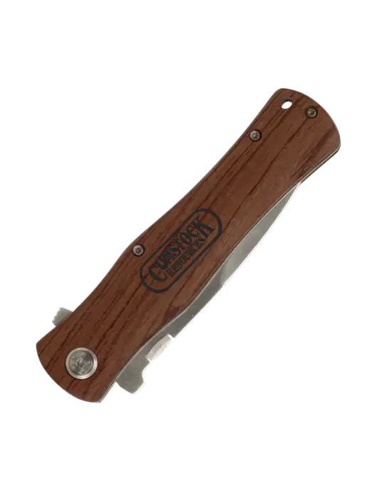 Wood Handle Knife w/Comstock Resources Logo