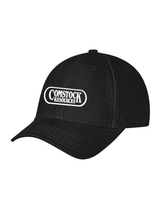 Black Structured Soft Snap Closure Hook & Loop Cap w/Comstock Resources Logo