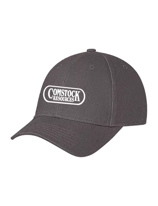 Medium Dark Grey Structured Soft Snap Closure Hook & Loop Cap w/Comstock Resources Logo