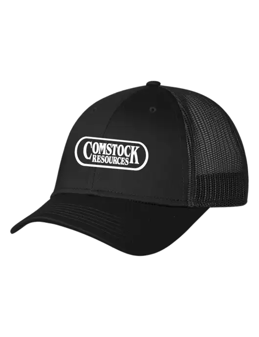 Black Mesh Trucker Cap Snap Back w/Comstock Resources Logo