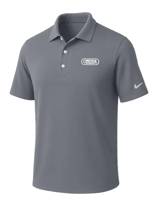 NIKE Medium Grey Dri-Fit Micro Pique Polo w/Comstock Resources Logo