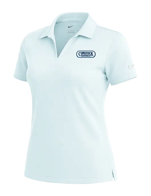 NIKE Very Light Blue Womens Dri-Fit Micro Pique Polo w/Comstock Resources Logo