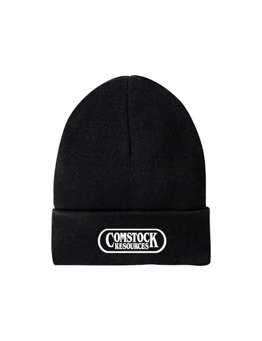 Recycled Black Beanie w/Comstock Resources Logo