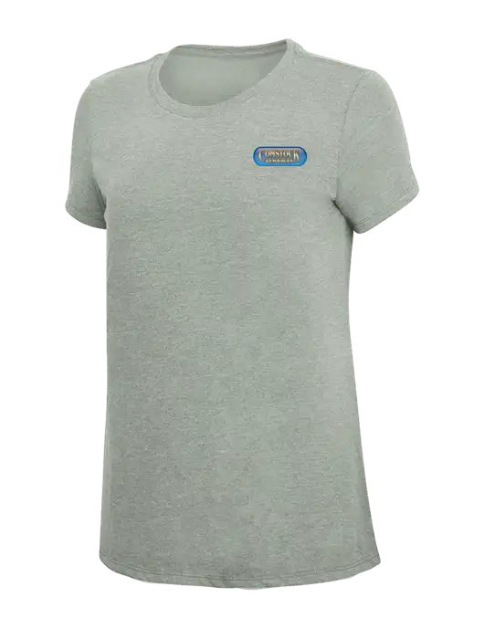 Womens Simply Soft Heathered Light Grey 4.5oz Poly/Combed Ring Spun Cotton T-Shirt w/Comstock Resources Logo