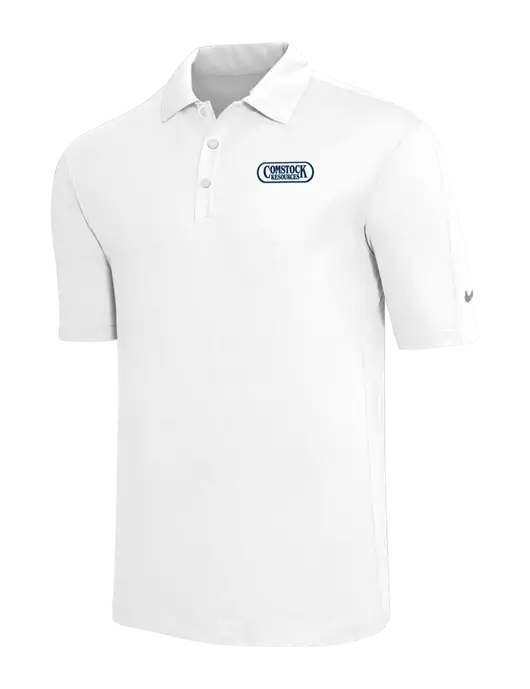 Nike White Tech Sport Dri-FIT Polo w/Comstock Resources Logo