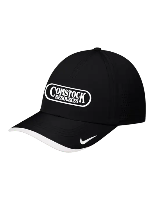 Nike Black/White Dri-FIT Perforated Performance Cap w/Comstock Resources Logo