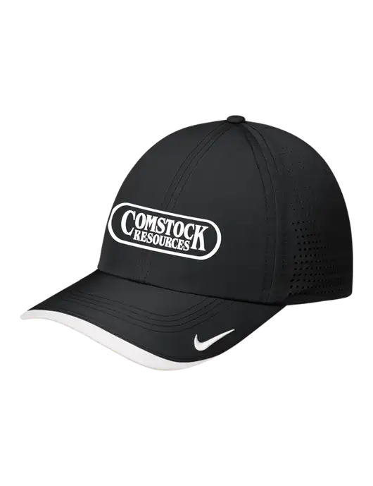 Nike Black/White Dri-FIT Perforated Performance Cap w/Comstock Resources Logo