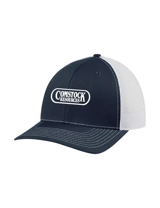 Richardson Adjustable Snapback Original 112 Trucker Cap Navy w/White Mesh w/Comstock Resources Logo
