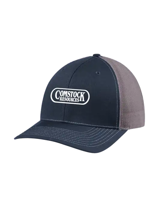 Richardson Adjustable Snapback Original 112 Trucker Cap Navy w/Charcoal Mesh w/Comstock Resources Logo