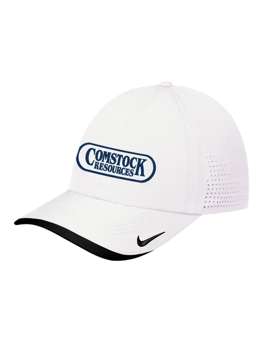 Nike White/Black Dri-FIT Perforated Performance Cap w/Comstock Resources Logo