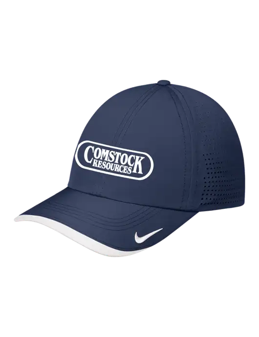 Nike Navy/White Dri-FIT Perforated Performance Cap w/Comstock Resources Logo