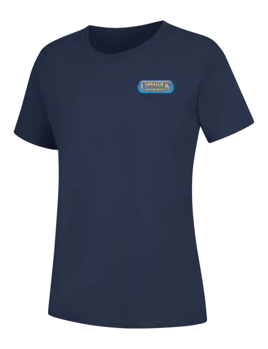 Womens Navy Core Blend Tee w/Comstock Resources Logo